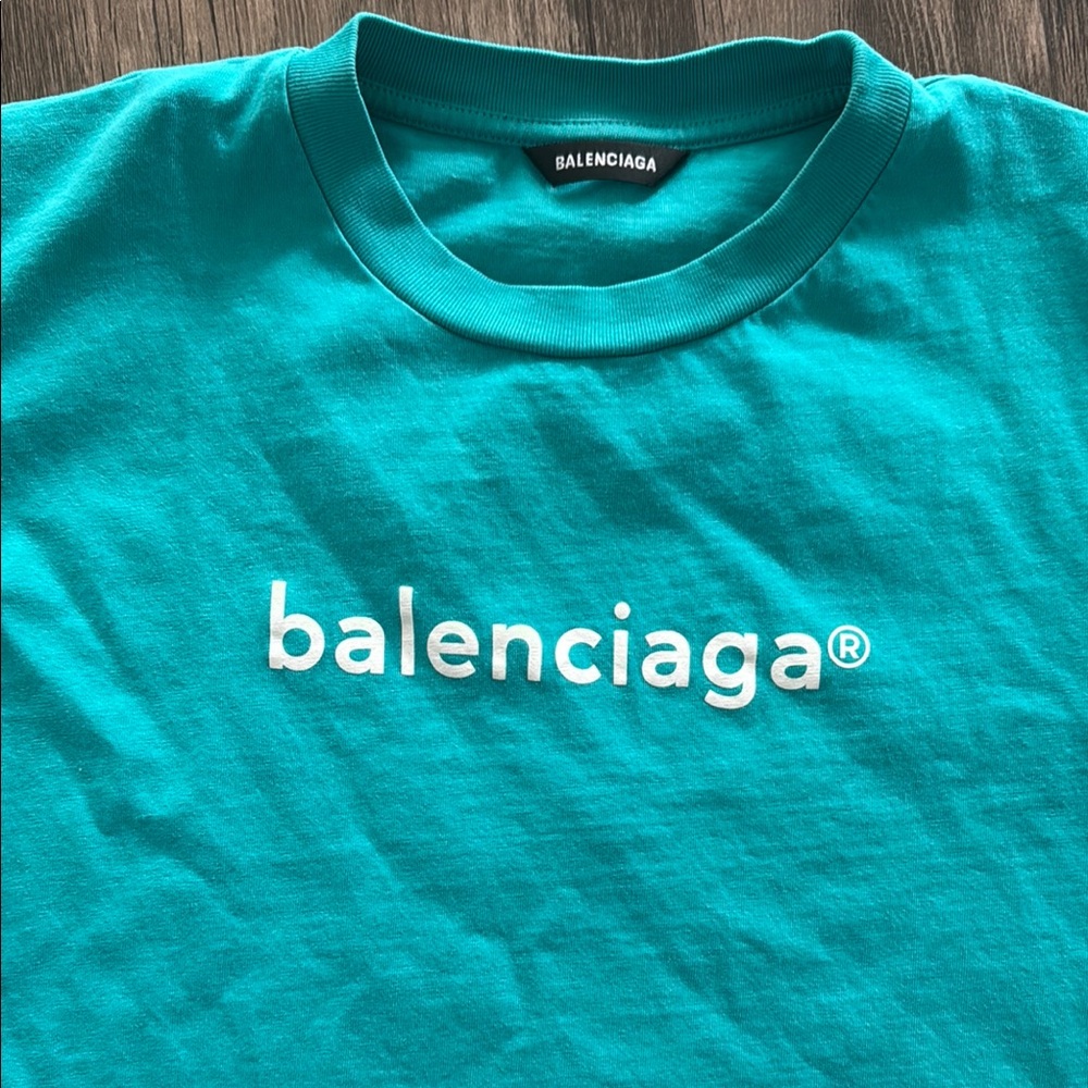 Balenciaga Men's Teal T-Shirt